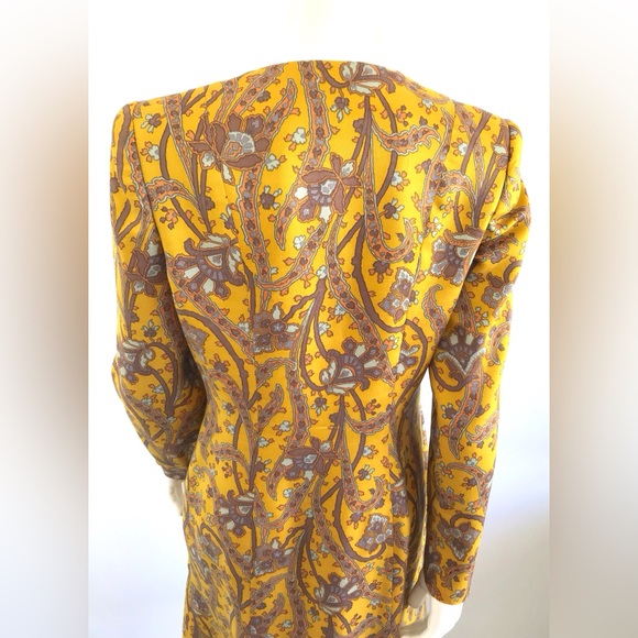 Beautiful Vintage 1980s 1990s David Hayes Floral Dress Front Zipper & Scarf - Picture 16 of 16